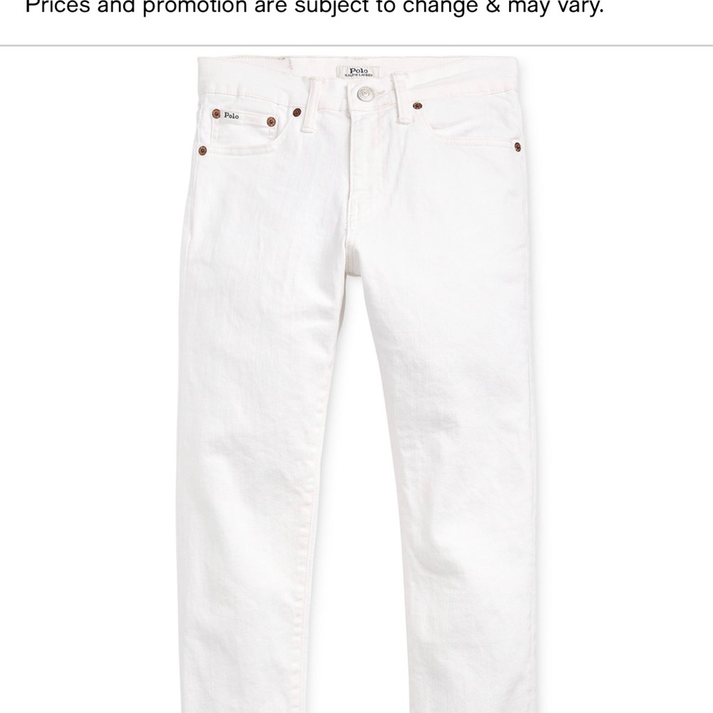 Big Boys Youth Polo White Jeans NWT size 18/20